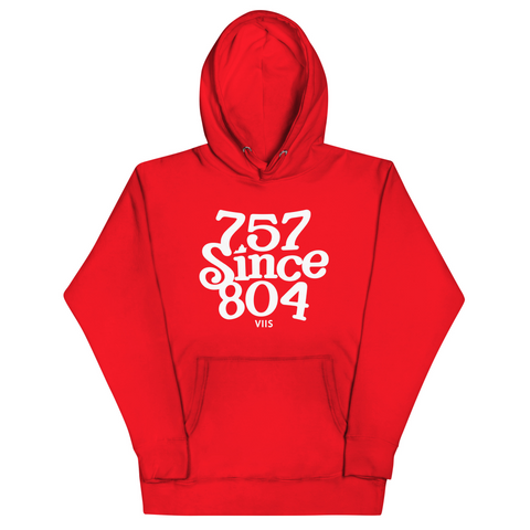 SEVEN SHARKS 757 SINCE 804 HOODIE RED