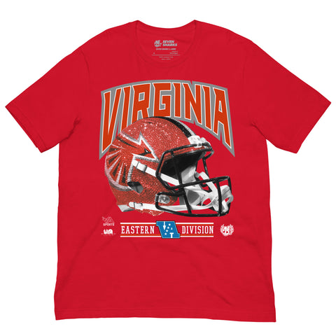 Red t-shirt with football helmet graphic and 'Virginia' text